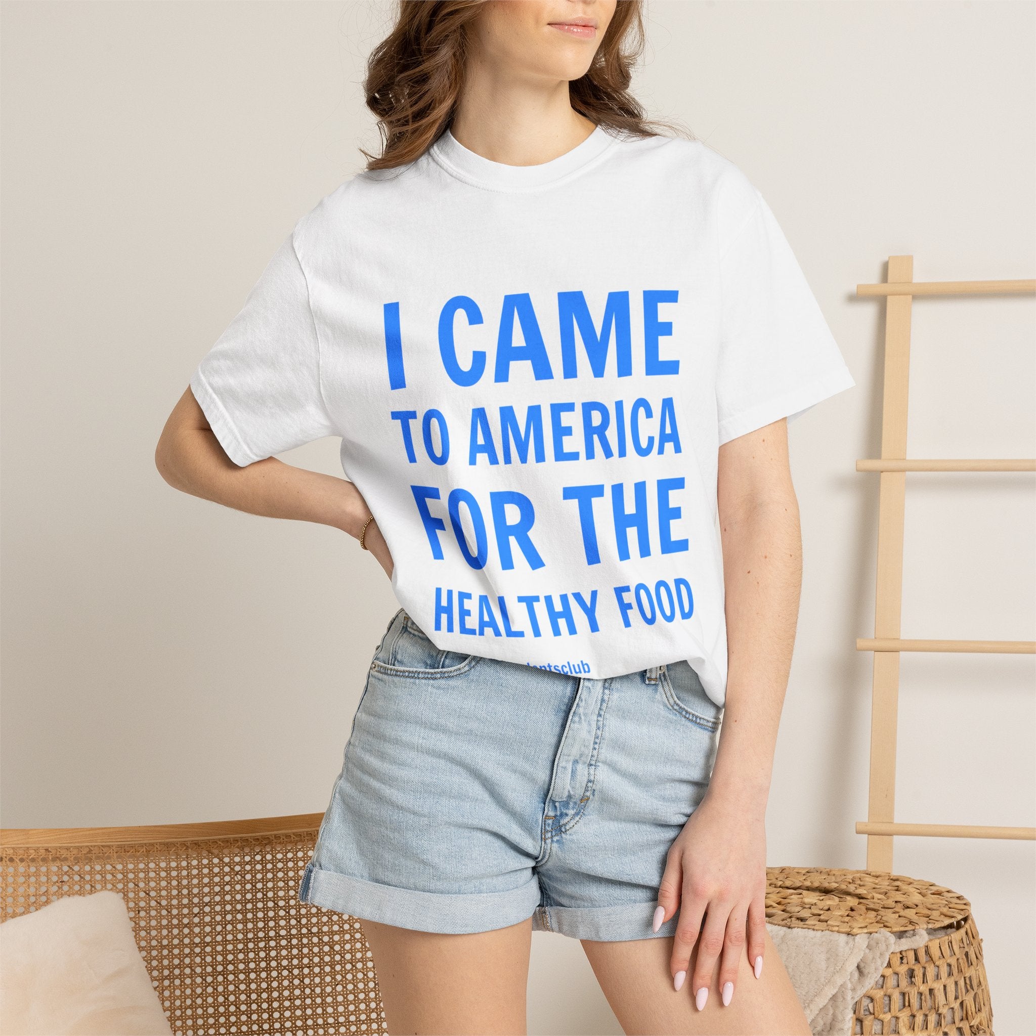 “I Came To America For The Healthy Food” Unisex T-Shirt 🇺🇸 | 100% Cotton Tee