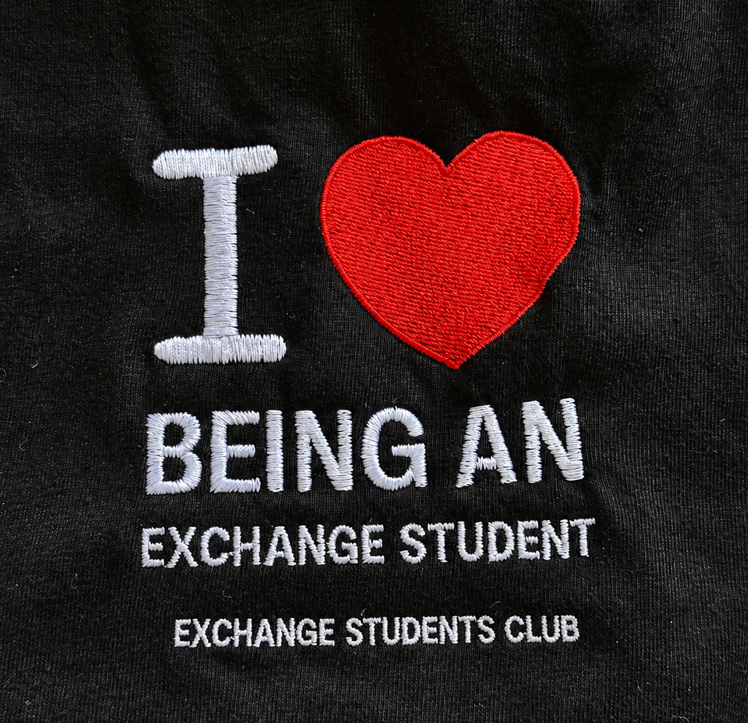 Embroidered “I ❤️ Being an Exchange Student” Oversized T-Shirt ✈️ | 100% Cotton